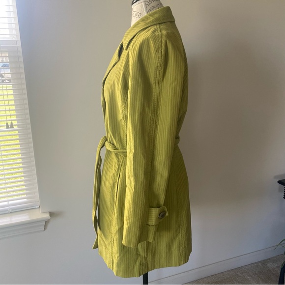 J.Jill Green Corduroy Trench Coat - Picture 2 of 7